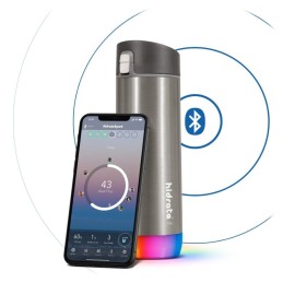 HidrateSpark – nerezová múdra fľaša, 620 ml, Bluetooth tracker, nerezová