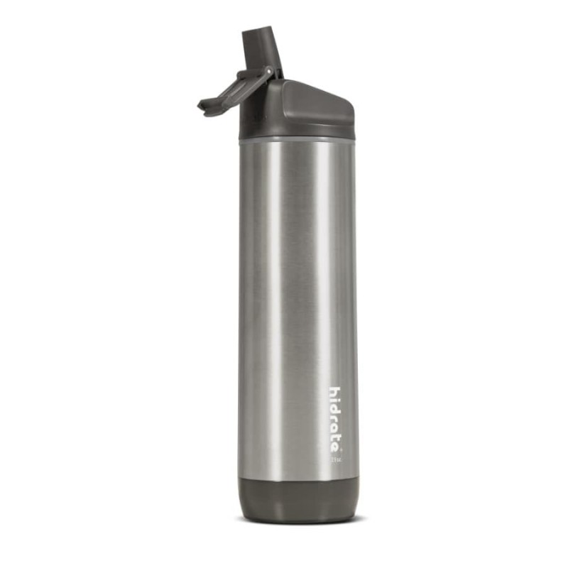 HidrateSpark – stainless steel smart bottle with straw, 620 ml, Bluetooth tracker, stainless steel