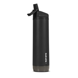 HidrateSpark – Smart-Flasche aus Edelstahl mit Strohhalm, 620 ml, Bluetooth-Tracker, schwarz