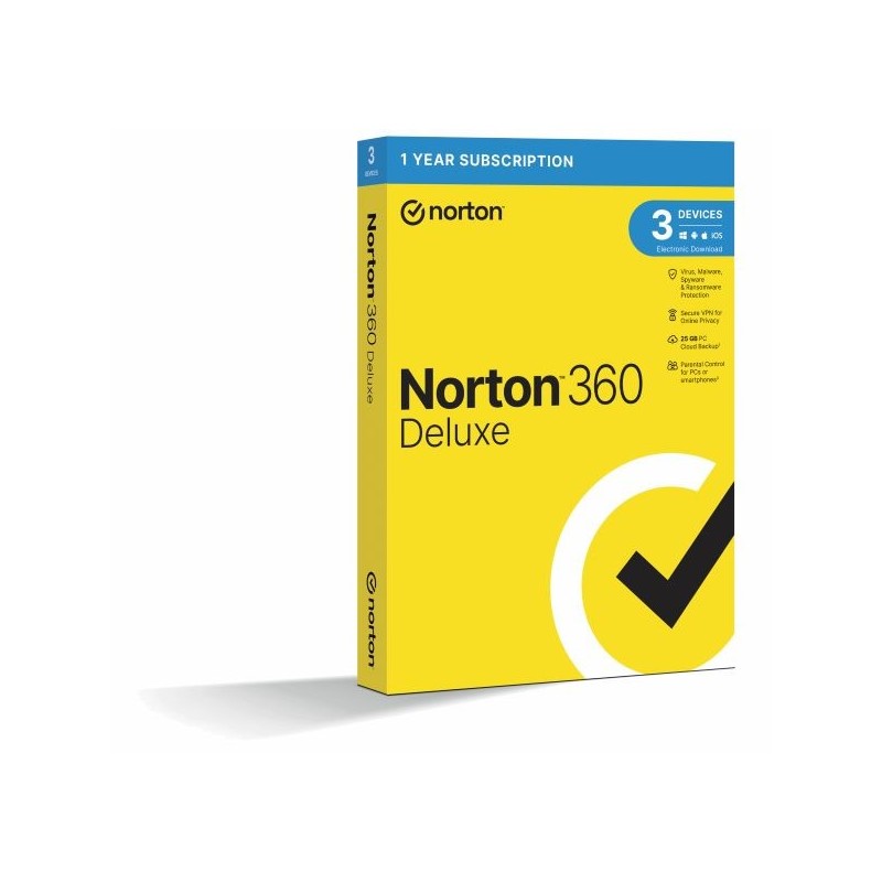 NORTON 360 DELUXE 25 GB CZ für 1 Benutzer auf 3 Geräten für 12 Monate BOX