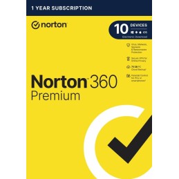 NORTON 360 PREMIUM 75GB +VPN 1 user for 10 devices for 1 year